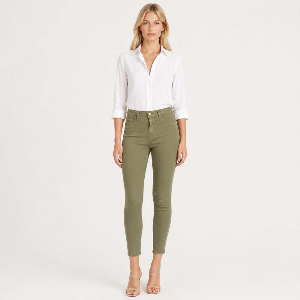 L'AGENCE MARGOT High Rise Skinny Stretch Crop Jeans Pants In Olive Night 29 NWT